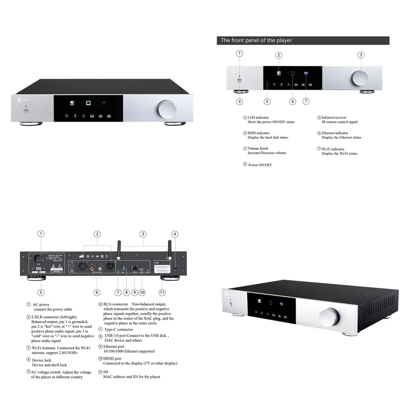 Dac Streamer Network Player - Высококачественный универсальный цифровой аудиоплеер AKM4493EQ DAC