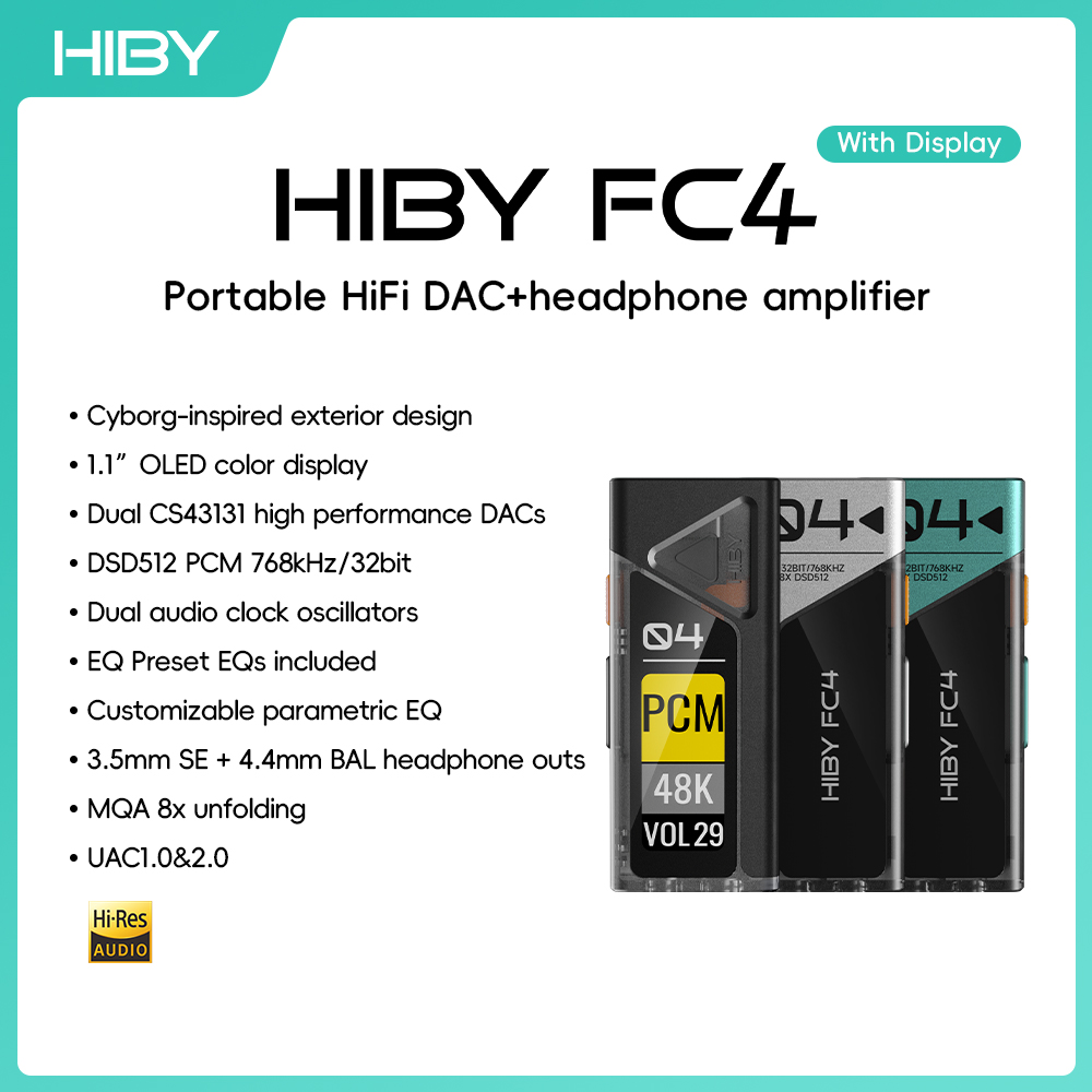 Dual Ess9038 Dac - HiBy FC4 HiFi USB ЦАП усилитель