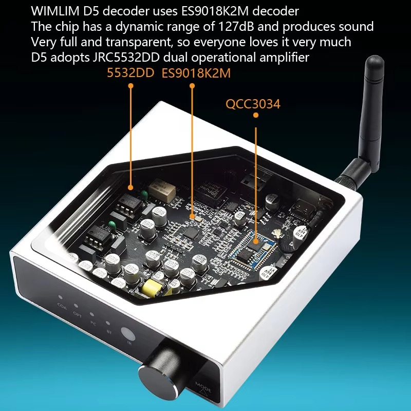 D5 – аудиодекодер без потерь,  – обзор и цена Dac Usb Coaxial Optical Bluetooth