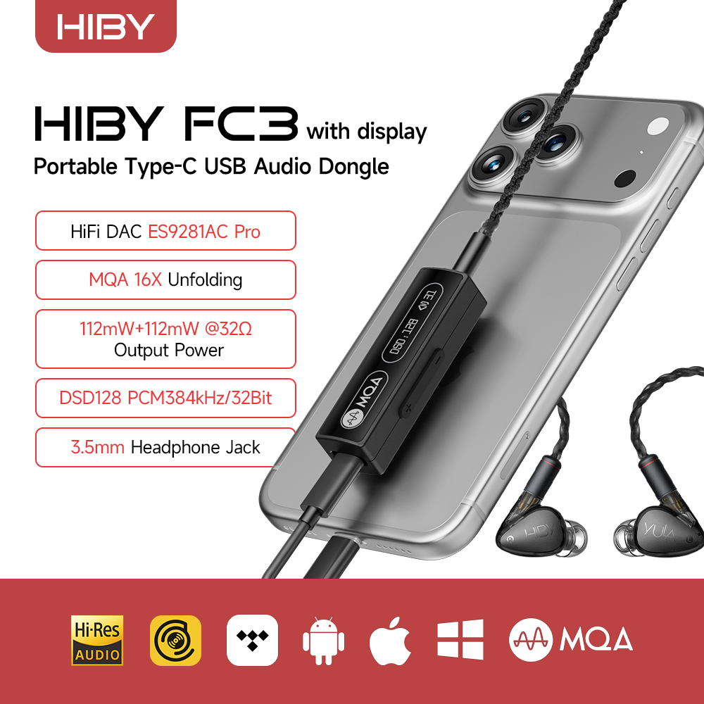 HiBy FC3 MQA Dongle Type C с в – обзор и цена Dual Ess9038 Dac
