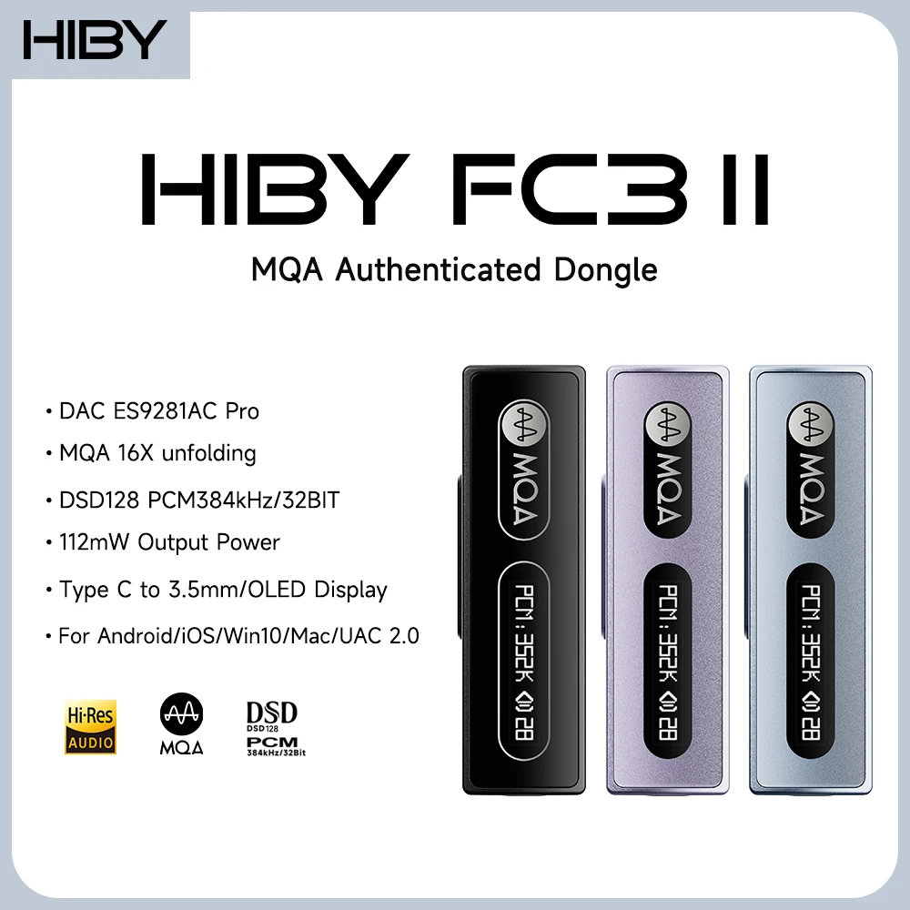 HiBy FC3 MQA Dongle Type C с в – обзор и цена Dual Ess9038 Dac