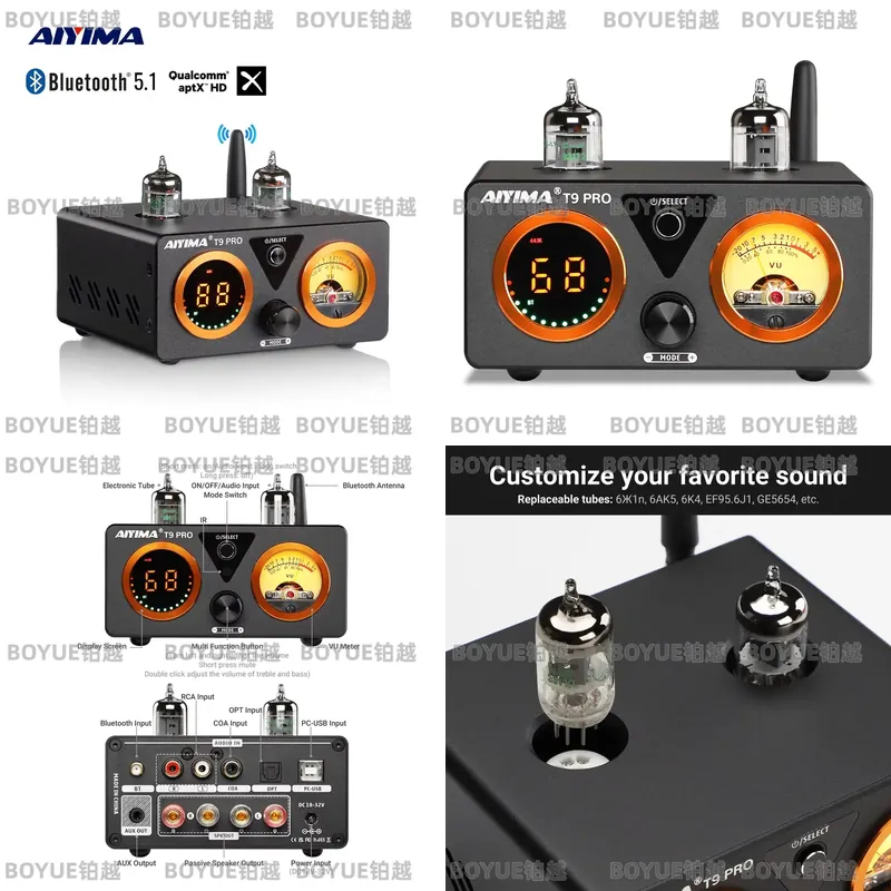 Ламповый усилитель AIYIMA T9 P – обзор и цена Dac Usb Coaxial Optical Bluetooth