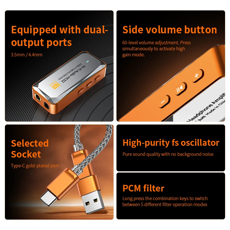 Аудиоадаптер HC03 Type C на 3, – обзор и цена Portable Dac Dongle Usb C